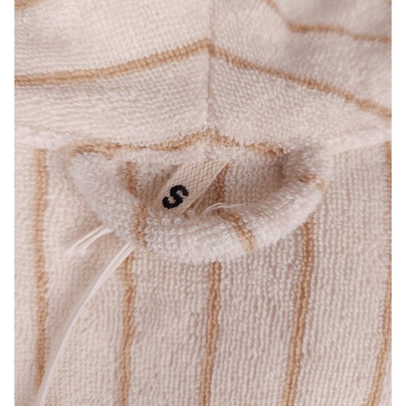 Tekla Terry Bathrobe Size S Unisex Sienna Stripes Missing Belt $170 - Picture 11 of 12